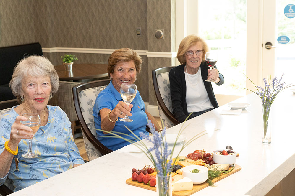 Senior women enjoying a happy hour