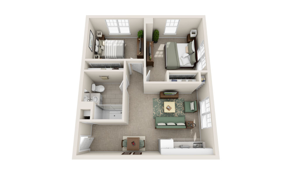 Memory Care Two Bedroom Lifestyle Suite