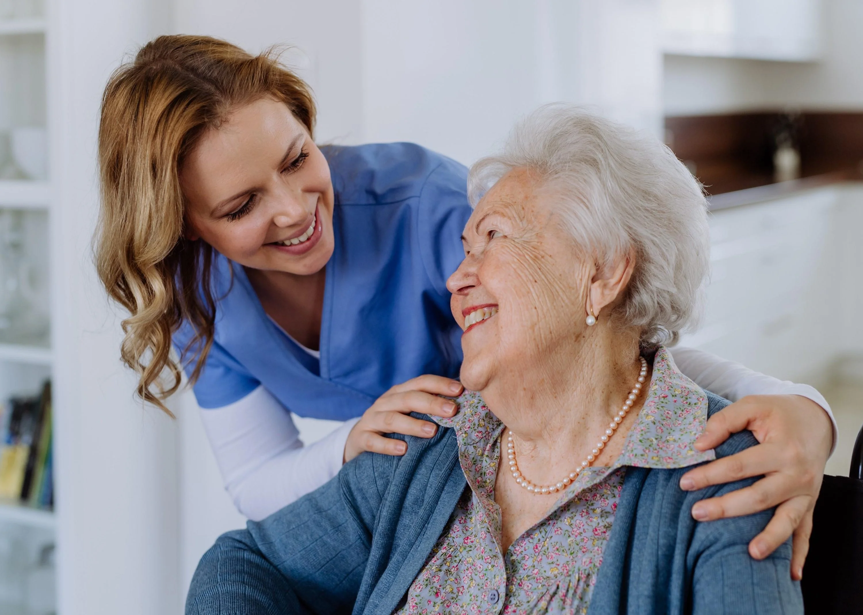family helping elderly parent supportive care senior assistance